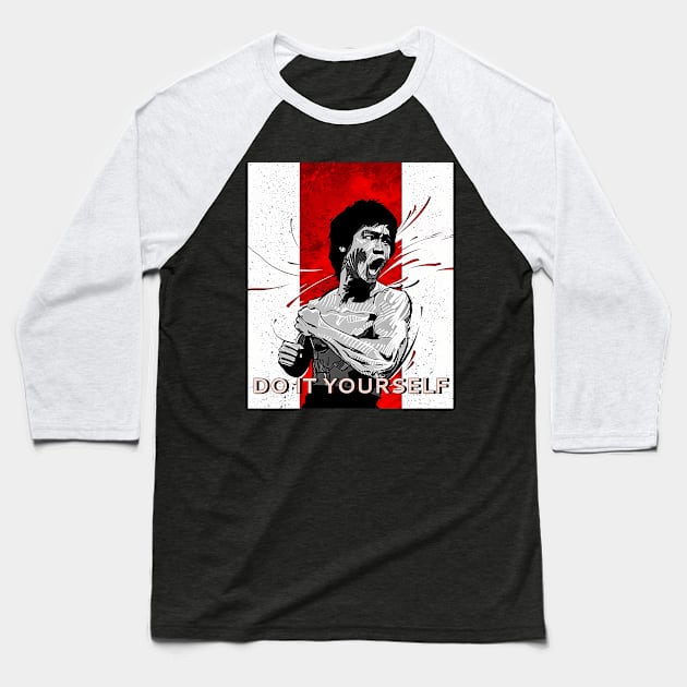 Lee LegendMovie Jeet Kune Do Bruce Be Water Baseball T-Shirt by Garmentcrooks